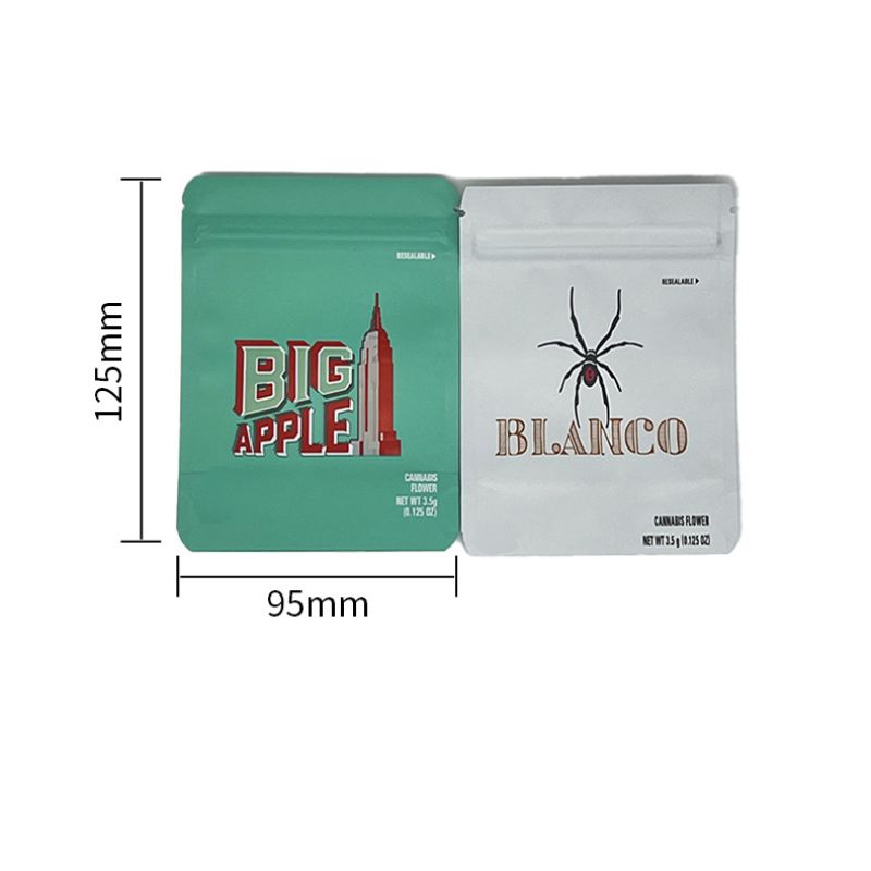 Blanco / Spider Mylar Weed Bags with Zip Seal